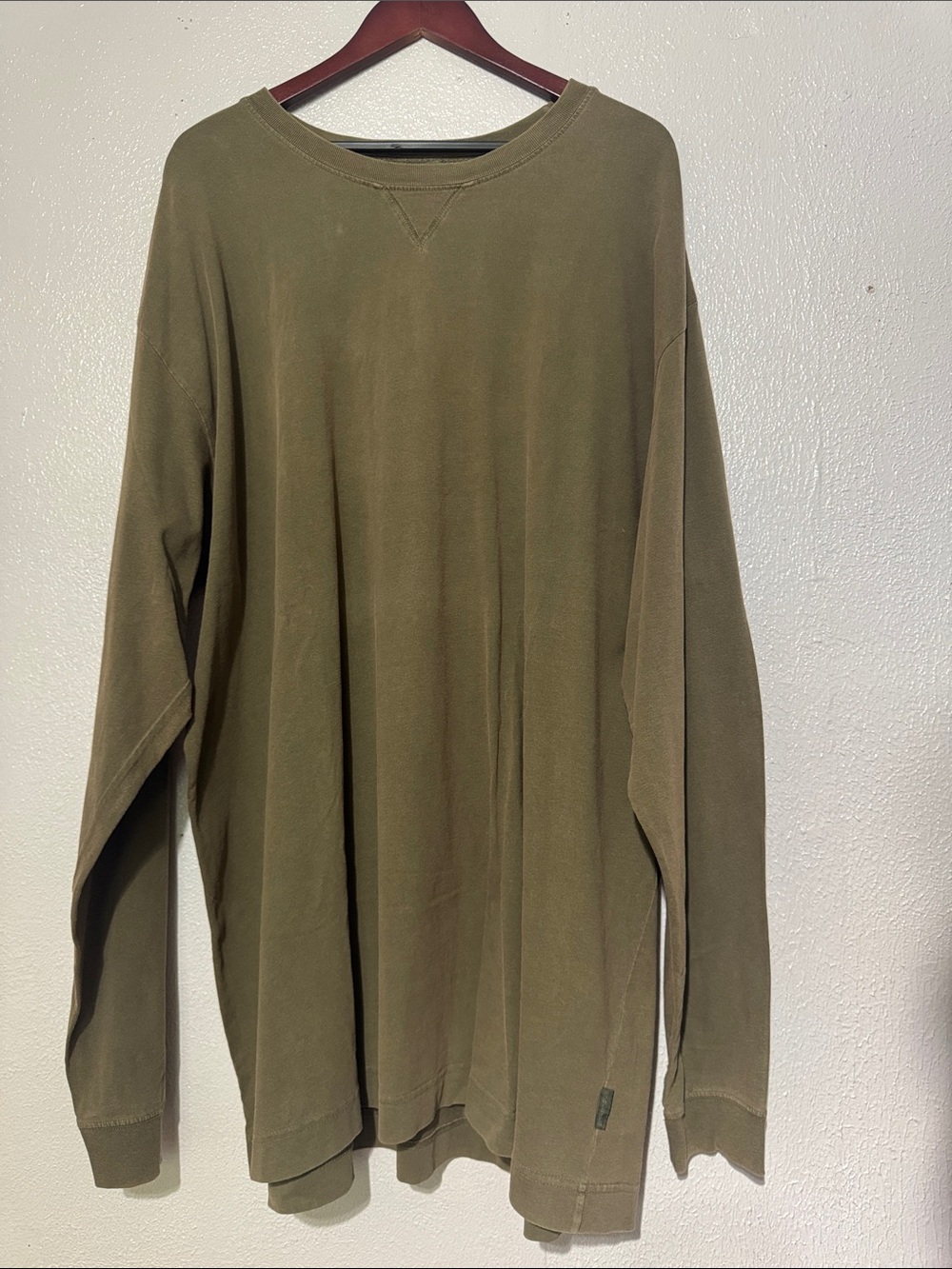 Woolrich Men's Vintage Wash 100% Cotton Crewneck Sweatshirt Olive Green XXL
